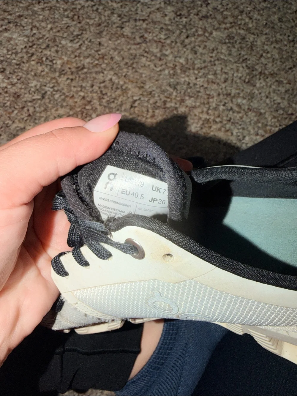 On Running Kids Sneakers in Cream and Black